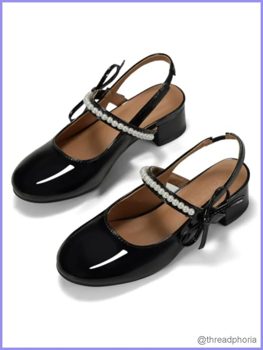 Girls Dress Shoes Low Heel Slingback Mary Jane Bow Pumps